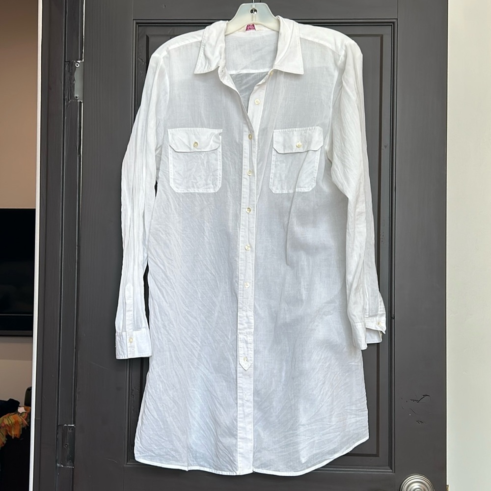 100% Soft Cotton Long Button up shirt/dress